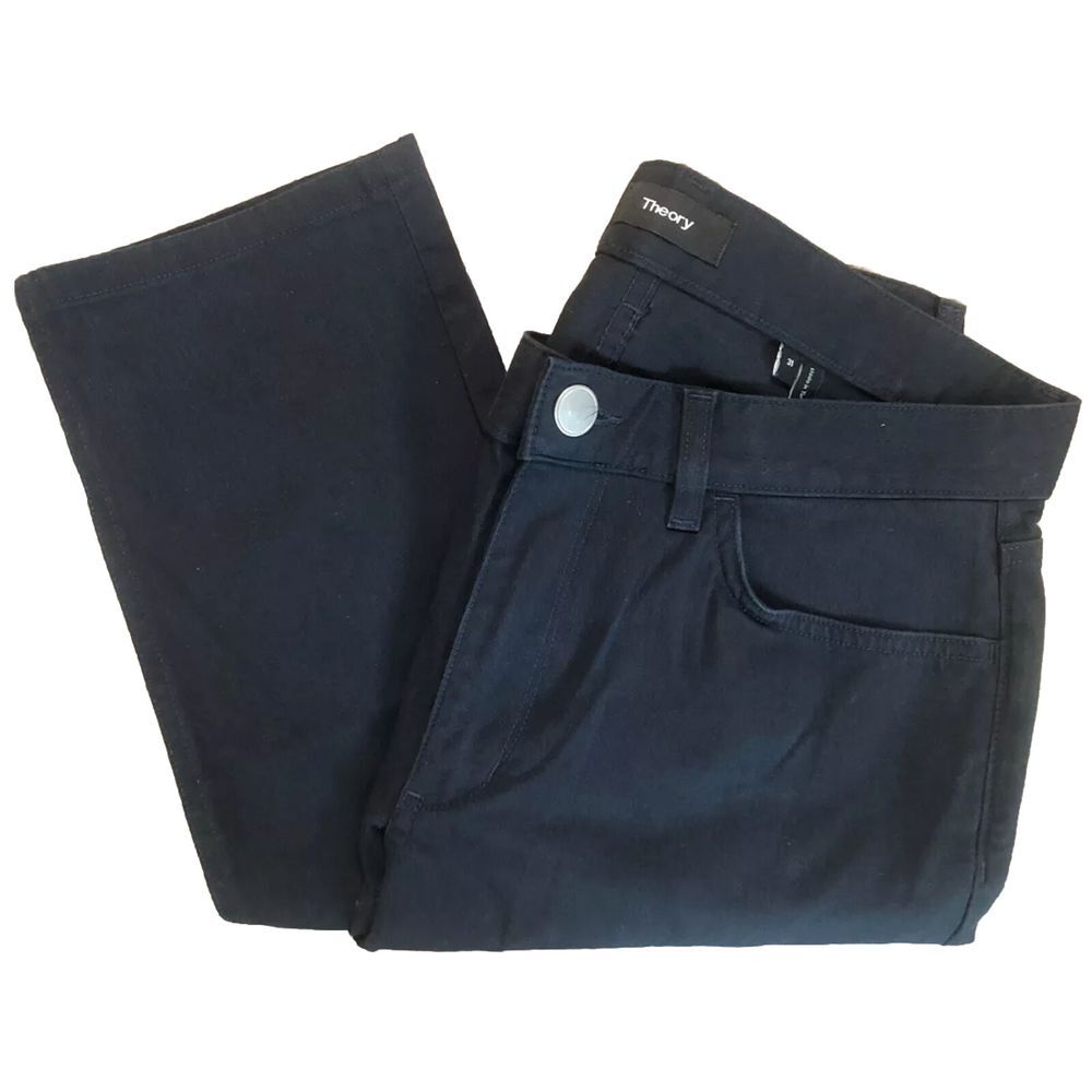 Theory Jeans Women's 31 Dark Navy Denim Slim Fit 5 Pocket‎ Mid Rise